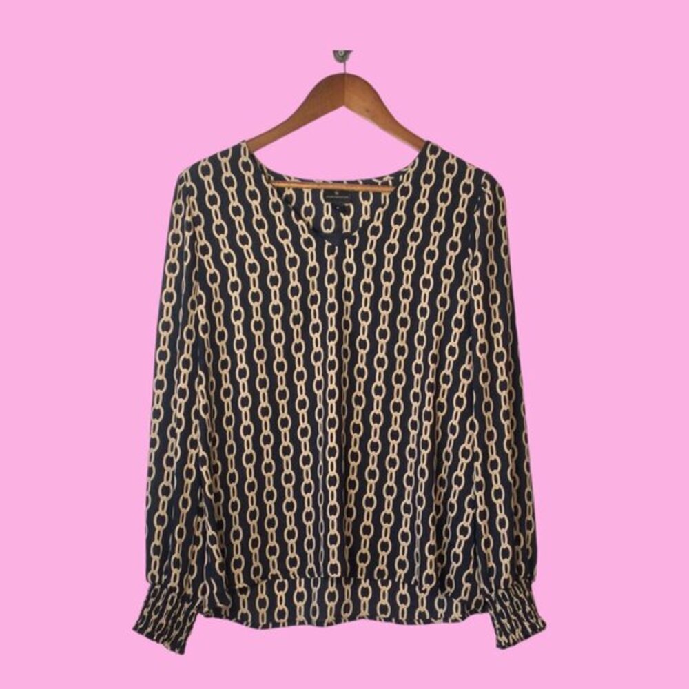 Worthington Chain Link Blouse Size Medium
